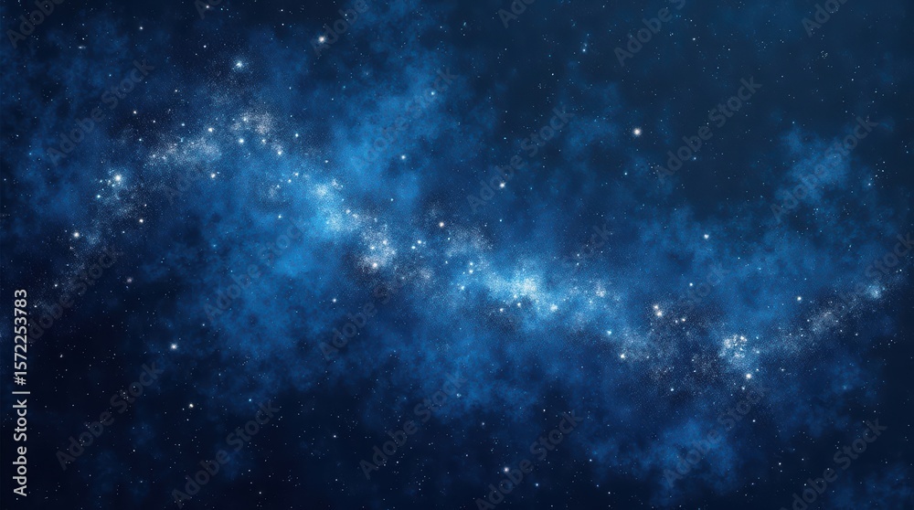 Naklejka premium Vast deep space nebula with bright stars and cosmic dust clouds