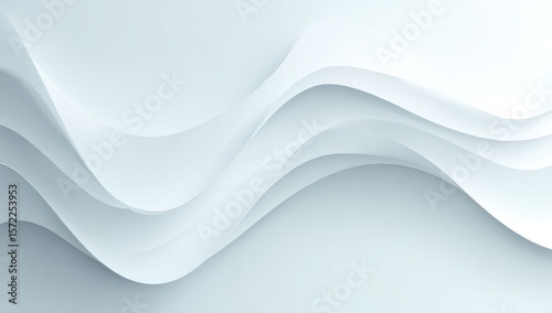 Wallpaper Mural Abstract light gray wavy layers Torontodigital.ca