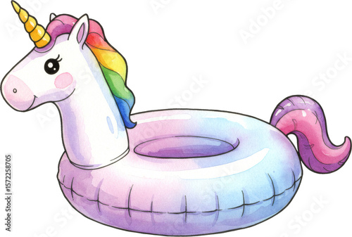 watercolour drawing of unicorn tube
