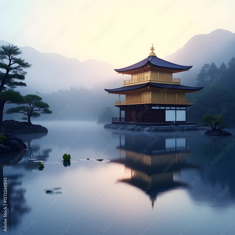 Obraz premium Serene Asian Landscapes & Traditional Architecture