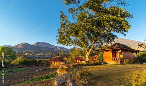 The landscape of Mount Rinjani, Lombok Island, Indonesia from Sembalun Area.
