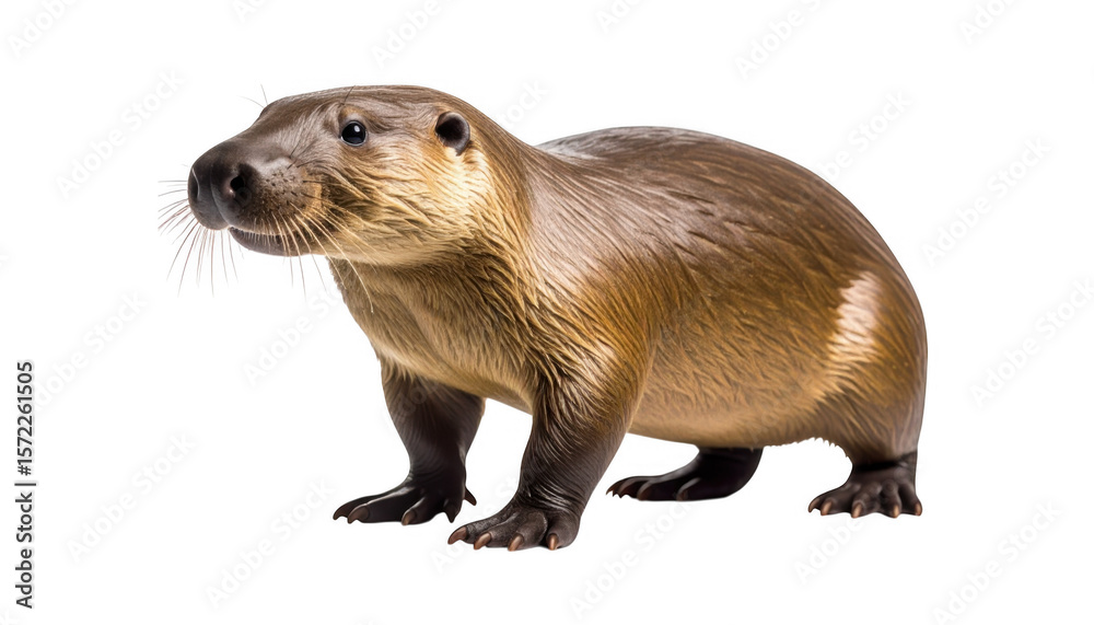 Fototapeta premium Small brown mammal profile image isolated on transparent background
