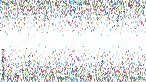 Colorful confetti on transparent background. The shining png dust, confetti. Amazing colorful confetti background balloon down for celebration. Vector illustration of festive decoration.