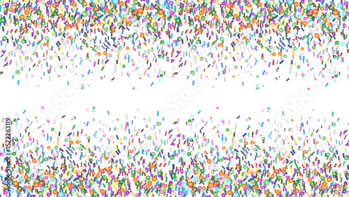 Colorful confetti, balloon on transparent background.Amazing colorful confetti background balloon down for celebration. Vector illustration of festive decoration.