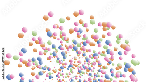 Colorful confetti candy, sweet, ball, sugar on transparent background. Amazing colorful confetti background balloon down for celebration. Vector illustration of festive decoration.