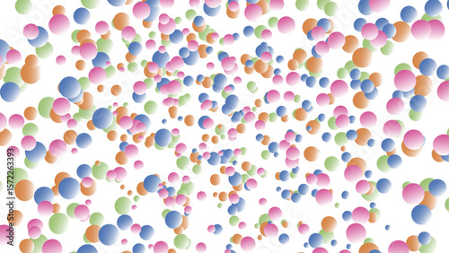 Cute bubbles float on a transparent background.Colorful confetti on transparent background.Amazing colorful confetti background balloon down for celebration. Vector illustration of festive decoration.