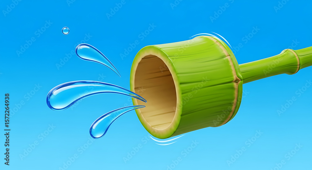 Bamboo Water Dipper Illustration Fresh, Clean, and Natural Design Bamboo Water Dipper Illustration Fresh, Clean, and Natural Design