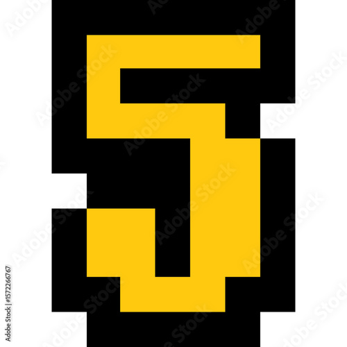 Pixel art number 5, Number arcade style