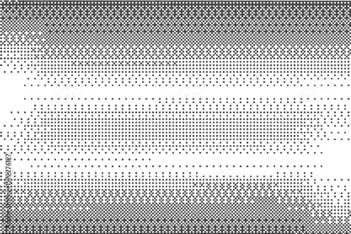 Pixel pattern background. Bitmap gaming gradient texture. Retro abstract arcade effect graphic with dither gradation. Black and white halftone glitch noisy backdrop
