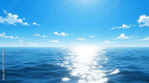 Wallpaper Mural Anime Style Blue Sky and Horizon over a Vast Ocean Torontodigital.ca