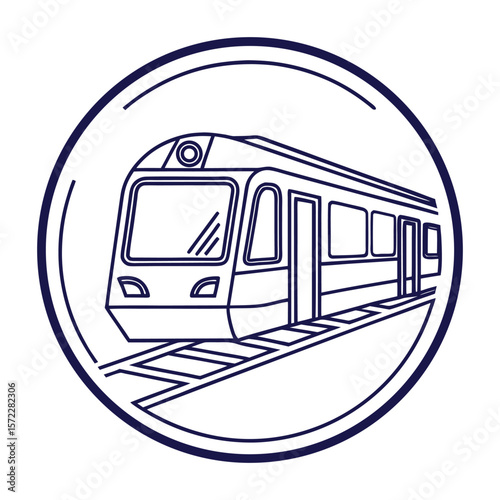 Metro Train Line Icon — Thin Minimal Urban Transit Vector