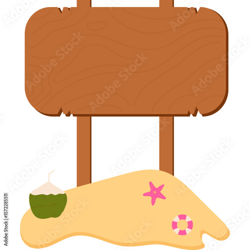 Summer Beach Sign Illustration