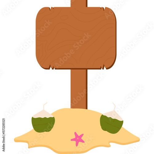 Summer Beach Sign Illustration