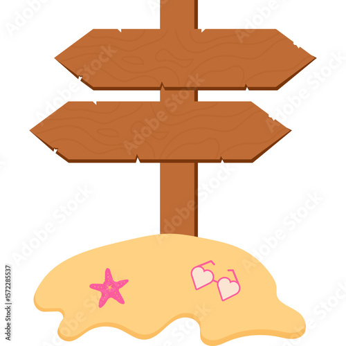 Summer Beach Sign Illustration
