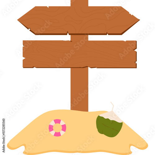 Summer Beach Sign Illustration