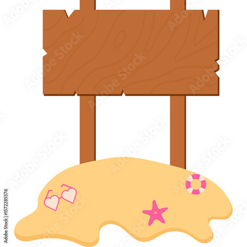 Summer Beach Sign Illustration