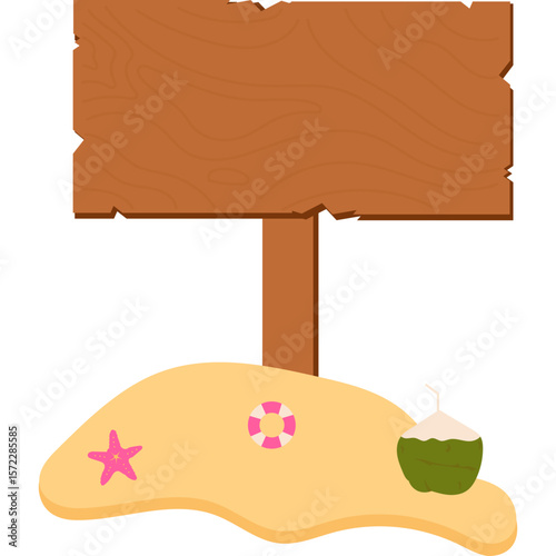 Summer Beach Sign Illustration