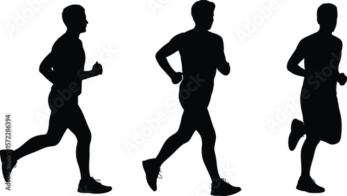 Running Man Silhouettes: Dynamic Poses for Fitness, Sport, and Active Lifestyle Concepts

