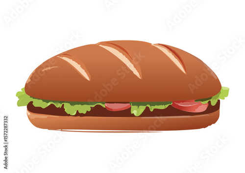 Delicious Lunch Fresh Ingredient Filling - Vector Illustration