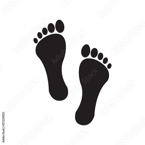 silhouette human footprint icon. Footprint clip. Adults and children's footprints. seps. Vector illustration.