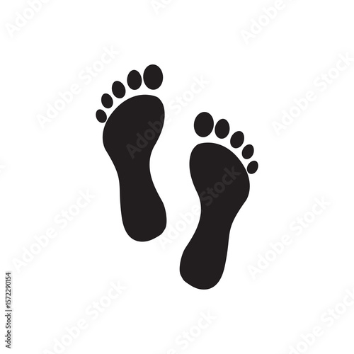 silhouette human footprint icon. Footprint clip. Adults and children's footprints. seps. Vector illustration.