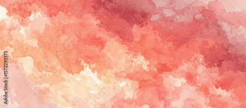 Abstract watercolor wash in warm, blended reds and oranges