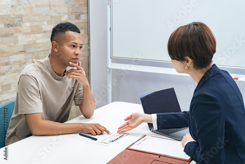 Foto african, consultation, multinational, multiracial, procedure, application, inbou