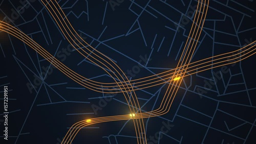 Futuristic digital city map with travel concept