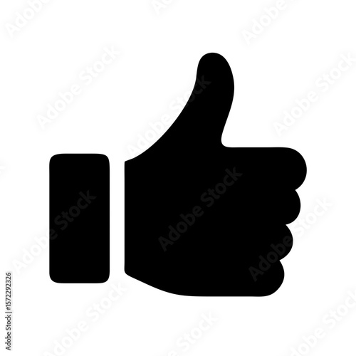 Hand showing thumbs up gesture silhouette vector illustration