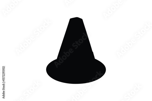 Abstract Black Silhouette of a Clown Nose on White Background