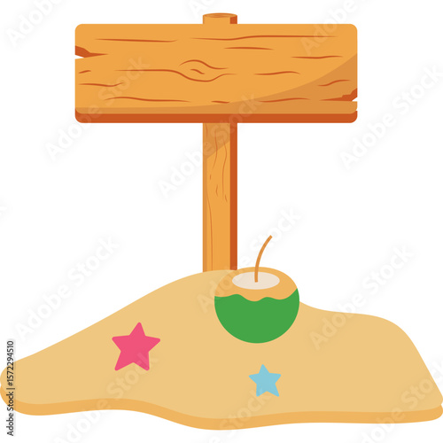 Summer Beach Sign Illustration