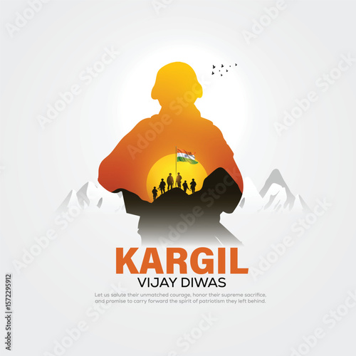26 July Happy kargil vijay diwas. Creative vector illustration design.