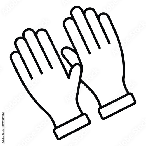 Medical gloves icon design featuring a pair slightly apart suitable for healthcare or safety related visuals