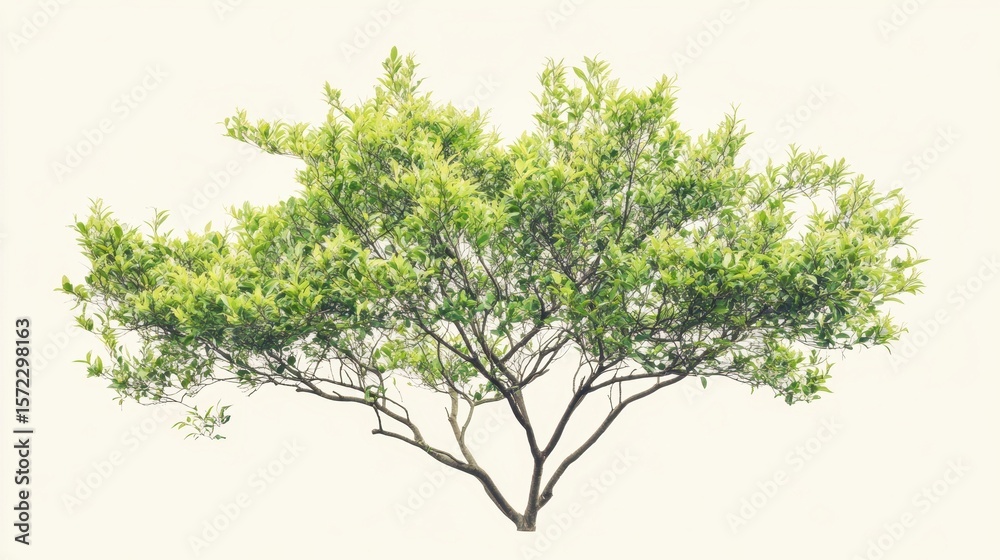 Obraz premium Lush green tree isolated on white background.