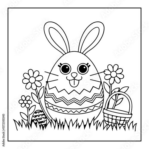 black and white easter day coloring pages