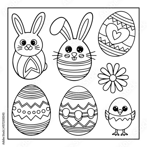 black and white easter day coloring pages