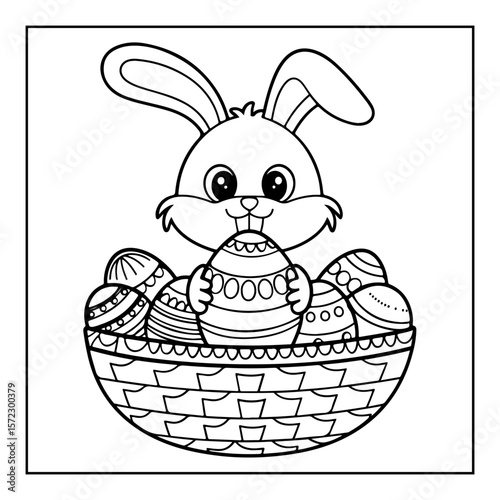 black and white easter day coloring pages