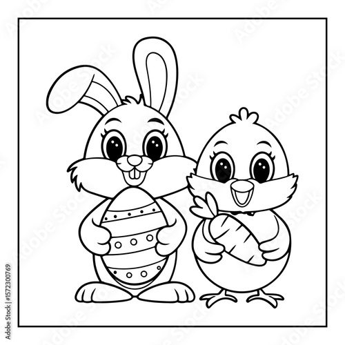black and white easter day coloring pages