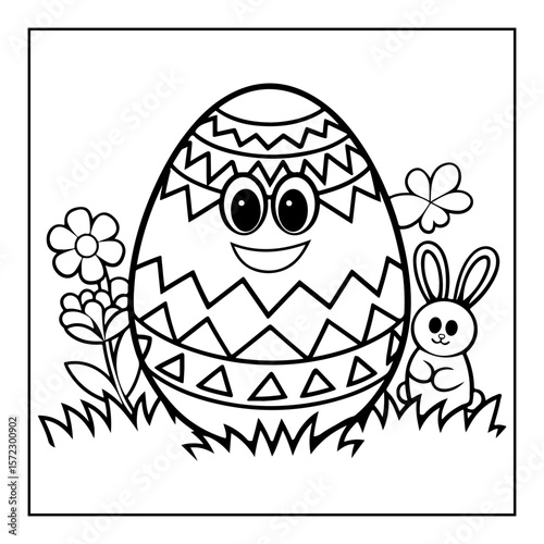black and white easter day coloring pages