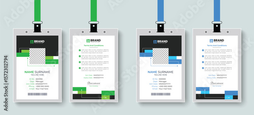 Modern creative and minimal corporate employee id card or identity card design layout. Template design for a business company identity card, id card, staff card design.