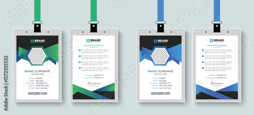 Multipurpose modern and simple office employee id card or identity card design layout. Template design for business company office id card, staff card design.