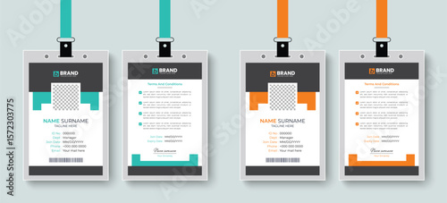 Multipurpose modern corporate office employee ID card or identity card design layout. Template design for a business company identity card design.