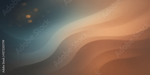 Dreamy abstract wave background in soft orange and blue with glowing pastel texture flow