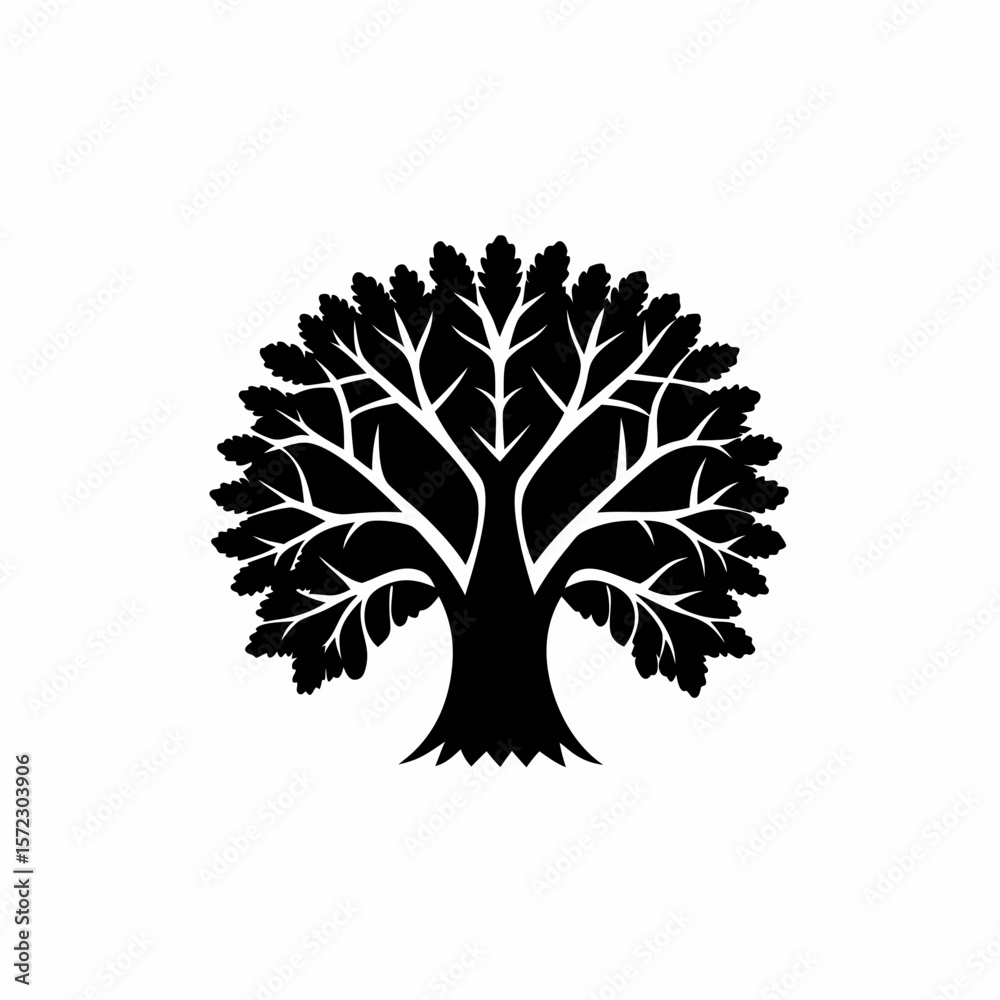 Naklejka premium creative Silhouette simple Ficus (Fig Tree) Vector Illustration