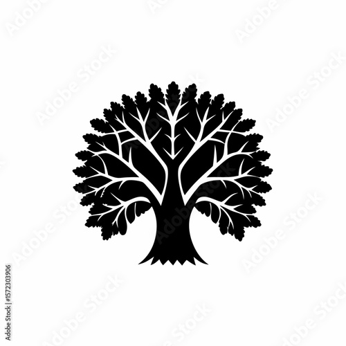 creative Silhouette simple Ficus (Fig Tree) Vector Illustration