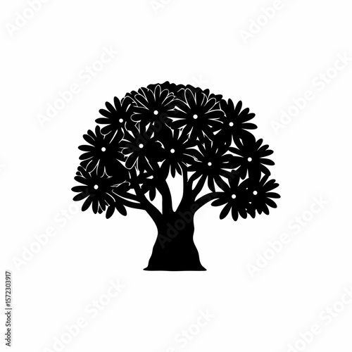 creative Silhouette simple Ficus (Fig Tree) Vector Illustration