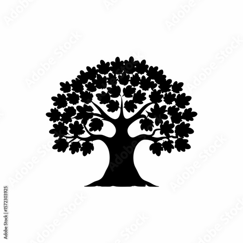 creative Silhouette simple Ficus (Fig Tree) Vector Illustration
