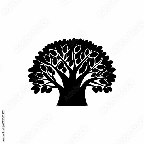 creative Silhouette simple Ficus (Fig Tree) Vector Illustration
