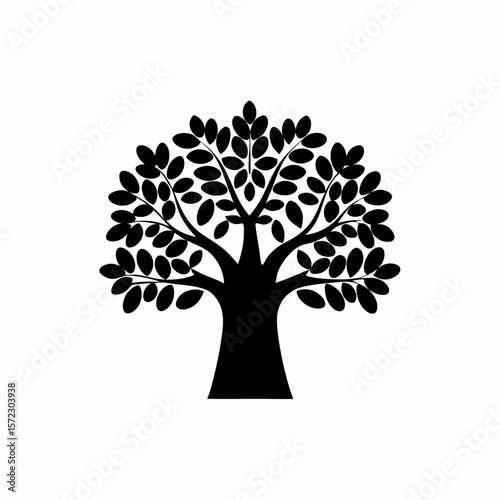 creative Silhouette simple Ficus (Fig Tree) Vector Illustration