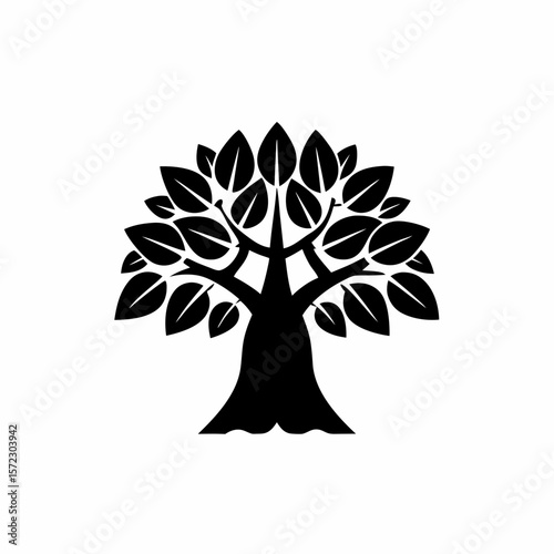 creative Silhouette simple Ficus (Fig Tree) Vector Illustration